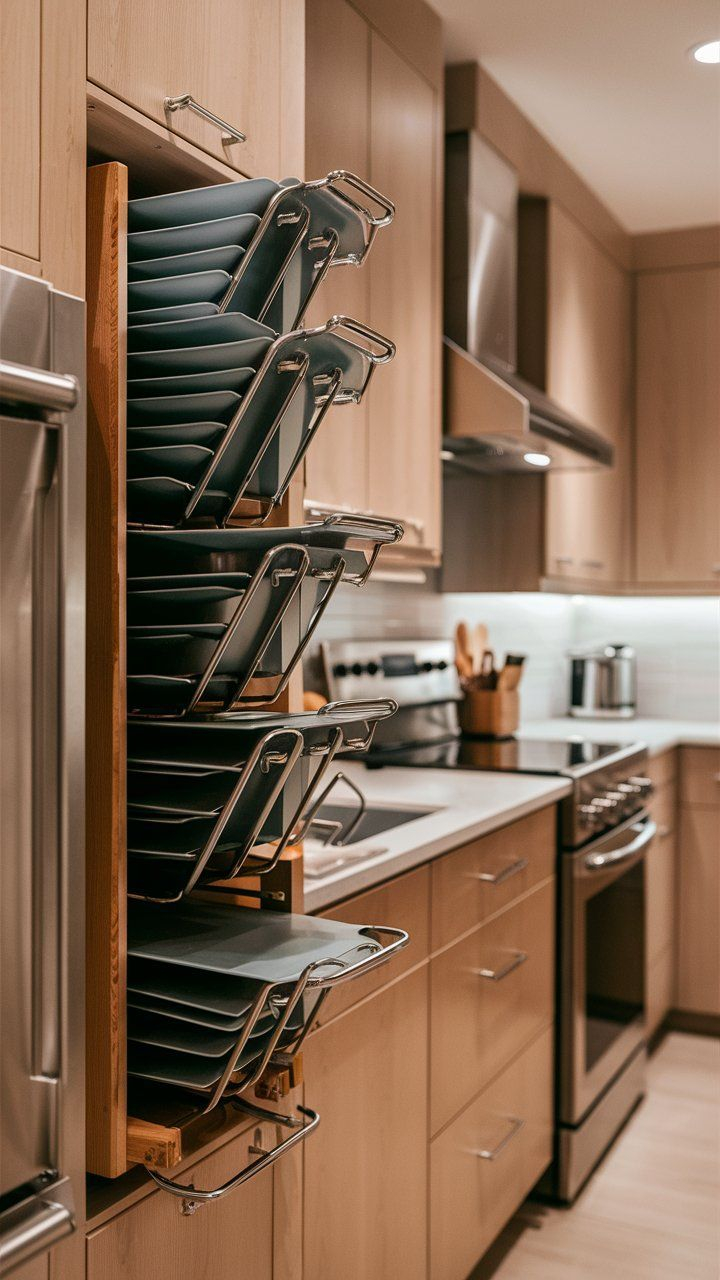 Vertical Baking Sheet Organizers | Kitchen Remodel Small, Baking Sheets ... with regard to Baking Sheet Pan Organizer