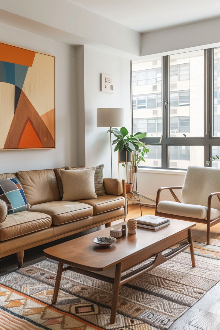 Vintage Vibes: Mid-Century Modern Living Room Ideas 🕰️🪑 | Living Room ... for Mixing mid century charm with space age vibes for a whimsical living space