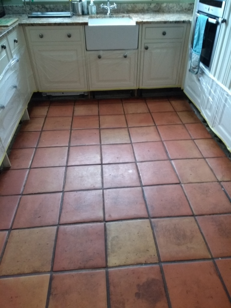 Wax Sealed Mexican Terracotta Floor Stroud - Gloucester Tile Doctor intended for Choosing the Right Stain Color for Your Authentic Mexican Terracotta Floor