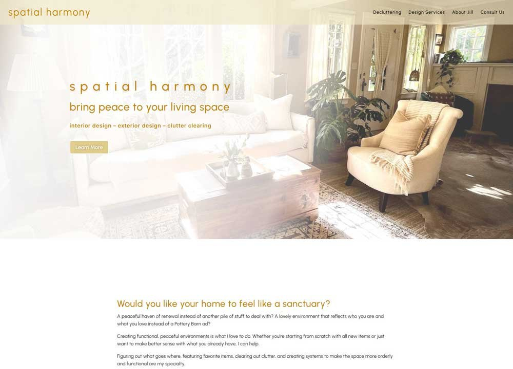 Website Projects: Spatial Harmony | Santa Barbara Web Design with regard to What I learned about spatial harmony after studying the Roy Slade organization system