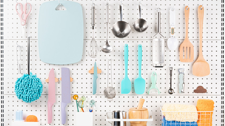 Why Pegboard Is The Solution To Storage In A Small Kitchen for Why the Classic Pegboard Is Making a Huge Comeback in Modern Kitchens