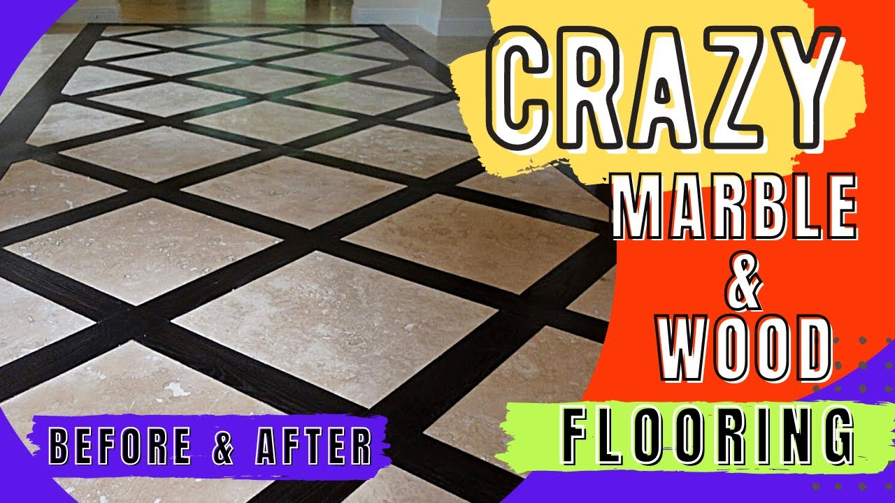 Wood Flooring Inlay With Marble Floor In Foyer, Before And After, Home ... inside Floor Medallion Design Inlay