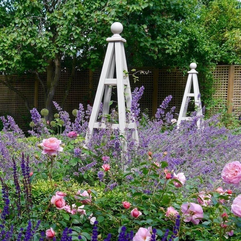 Wooden Garden Obelisk Painted Accoya 50 Year Guarantee intended for The Quiet Beauty of Handcrafted Wood Obelisks in Modern Gardens