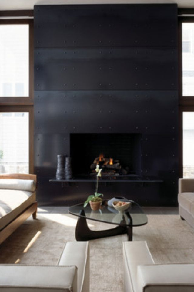 Wrapped In Sheet Metal. My Favorite ! | Living Room Design Modern ... with regard to Steel Fireplace Surround