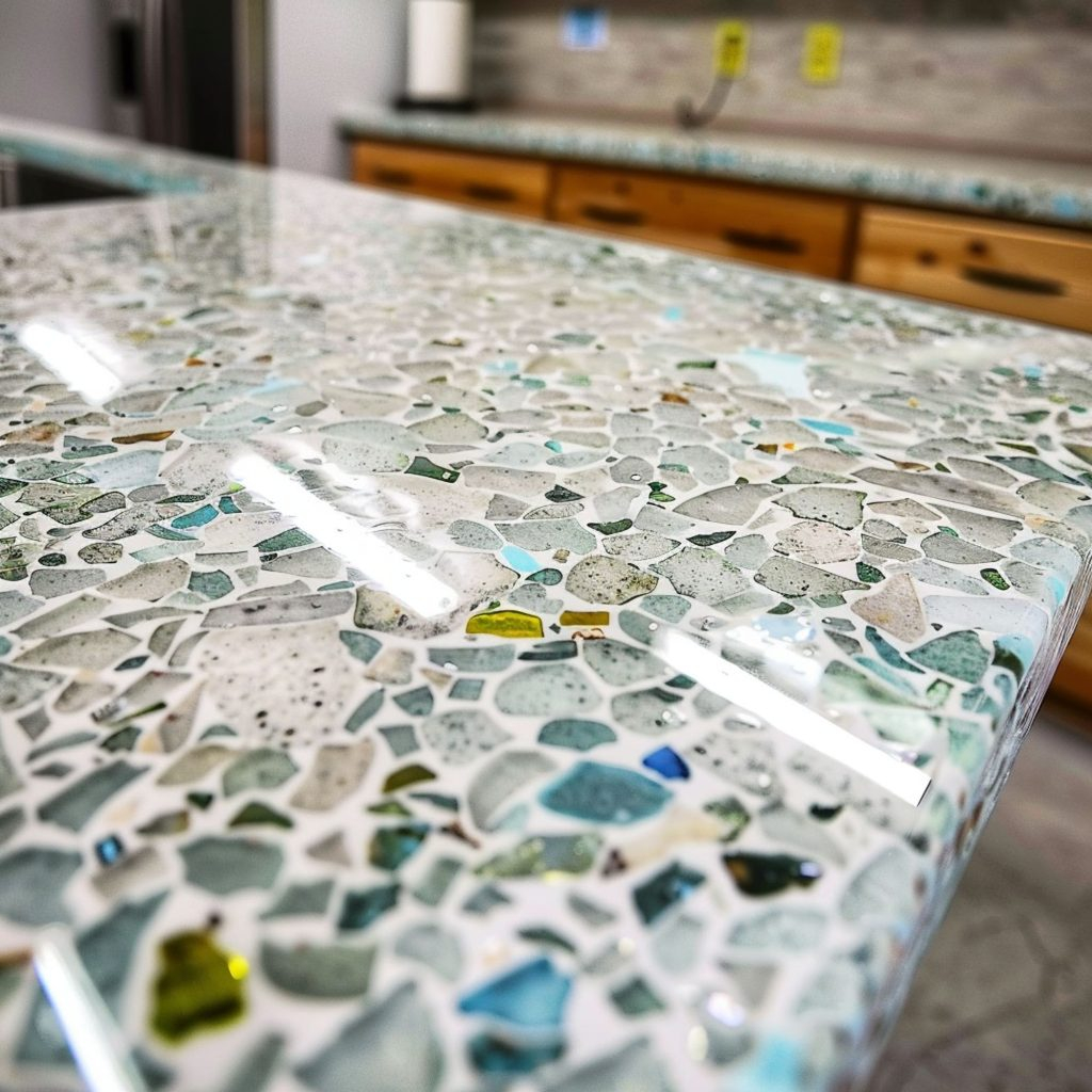 15 Gorgeous Recycled Glass Kitchen Countertops – Rhythm Of The Home with What Homeowners Wish They Knew Before Installing Recycled Glass Countertops