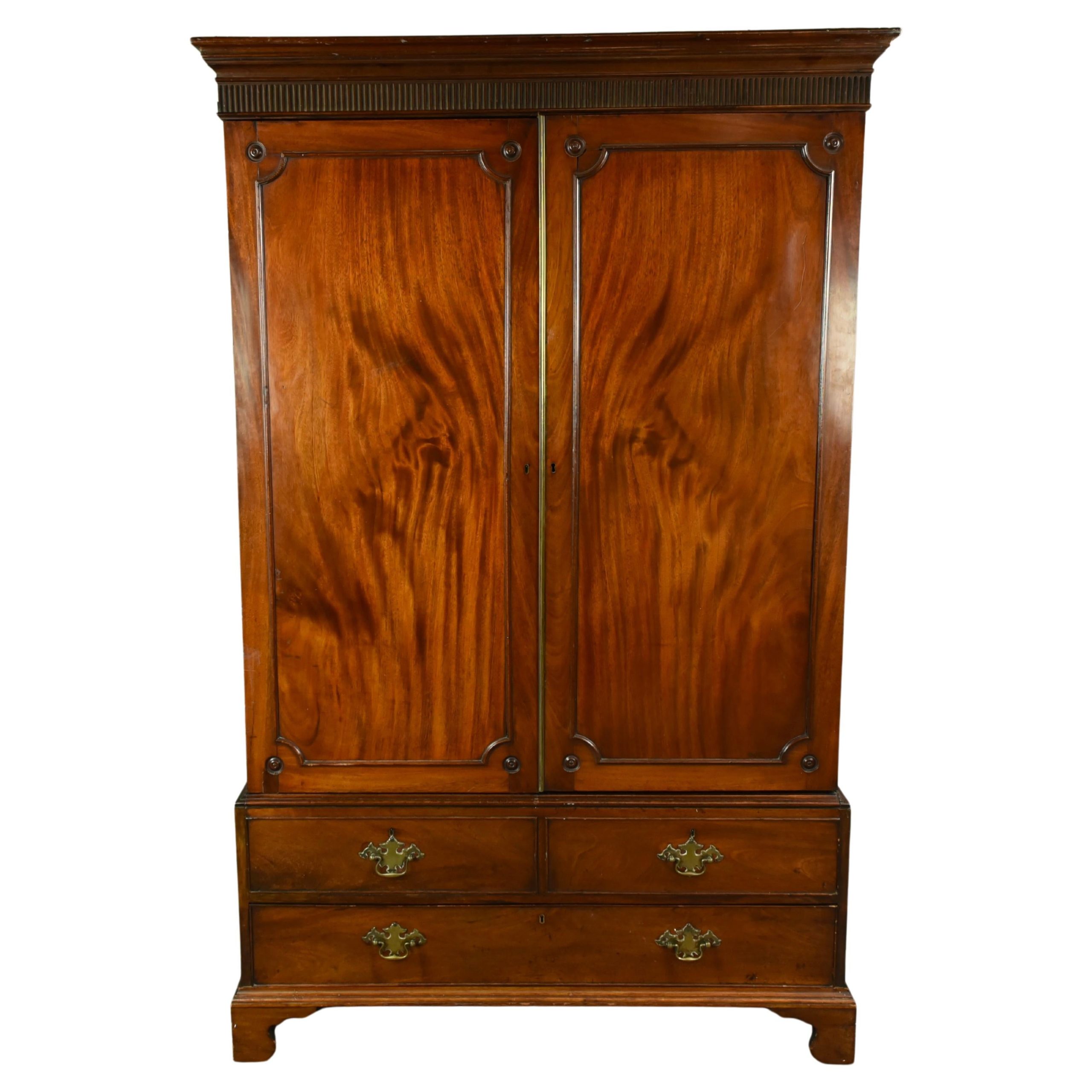 18Th Century Georgian Mahogany Double Wardrobe Armoire At 1Stdibs with regard to Armoire Vs Wardrobe Difference