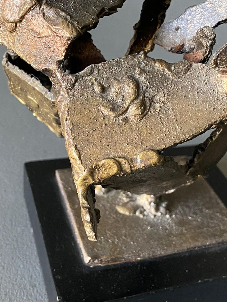 Brutalist Torch Cut Steel Sculpture pertaining to Brutalist Interior Design Furniture