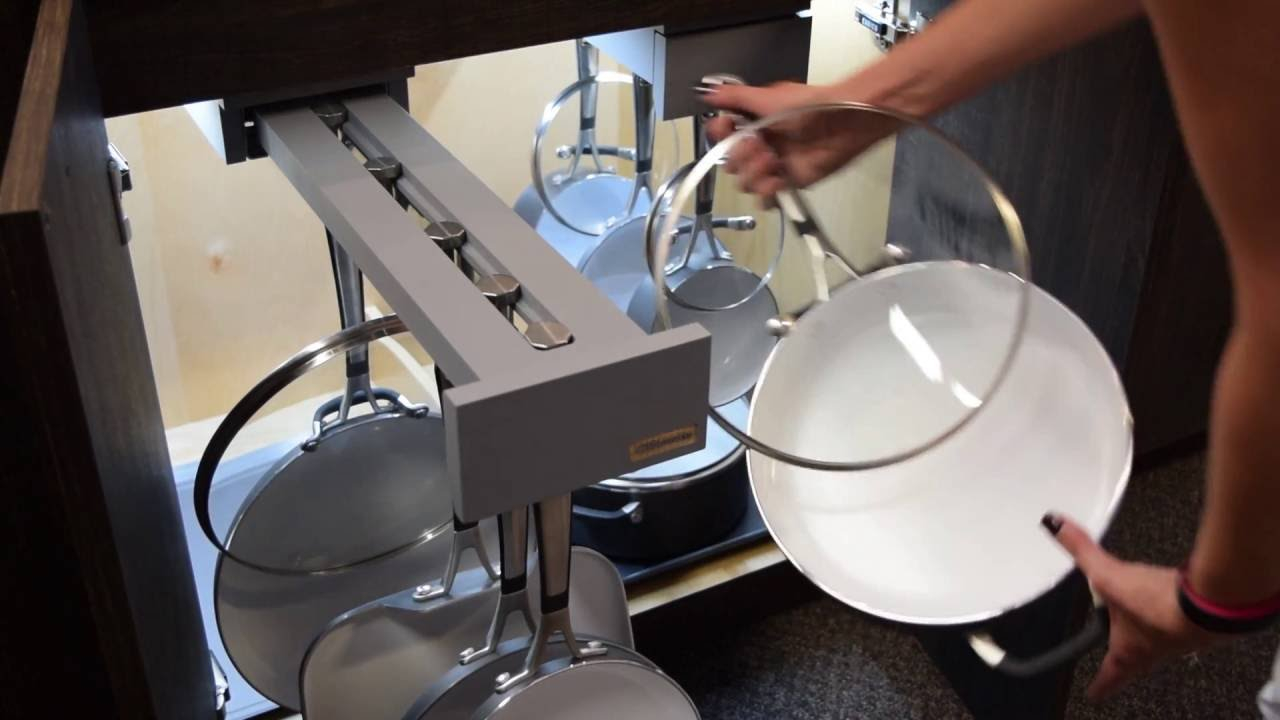 Cookware Organization Video - Pull Out Drawers Vs. Glideware's Cookware ... within Lazy Susan Vs Pull Out Shelves