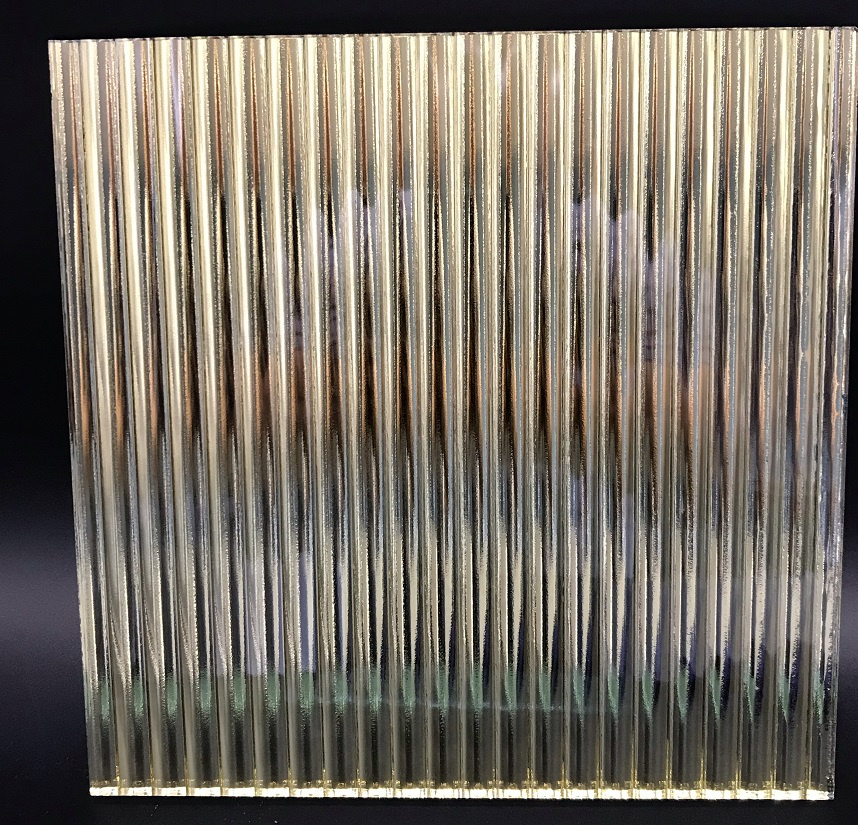 Fused/Patterned/Painted/Lacquered/Stained/Art Decorative Narrow Reeded ... for Fluted Glass Interior Doors