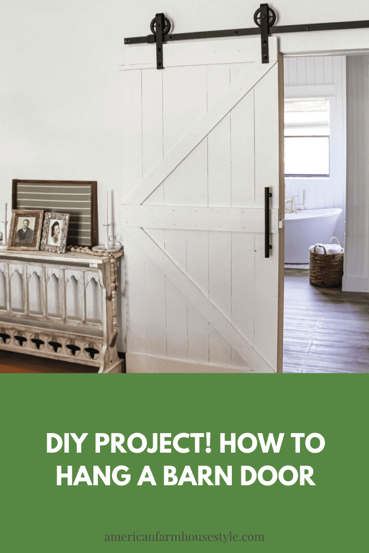 How To Hang A Barn Door - American Farmhouse Style in How to Hang a Barn Door Without Ruining Your Drywall