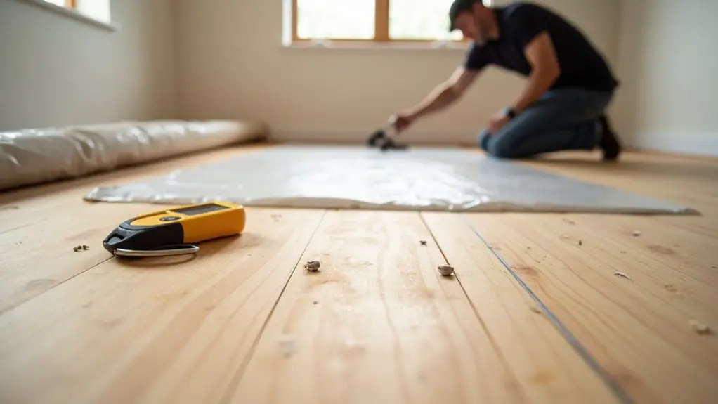 How To Lay Laminate Flooring: A Beginner’s Tutorial - Www.tipshandyman.com throughout Underlayment For Flooring