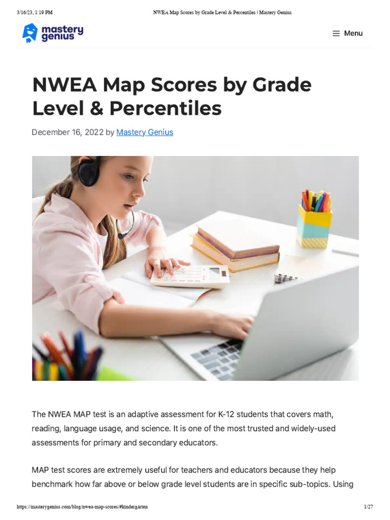 Nwea_Map_Scores_By_Grade_Level___Percentiles___Mastery_Genius | Pdf with What MaP Scores Really Mean for Your Daily Bathroom Experience