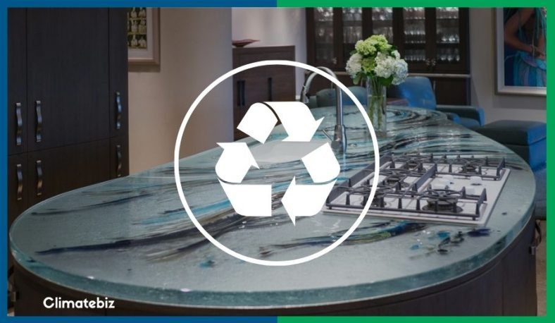 Recycled Glass Countertops (Home Owners Guide) - Climatebiz inside What Homeowners Wish They Knew Before Installing Recycled Glass Countertops