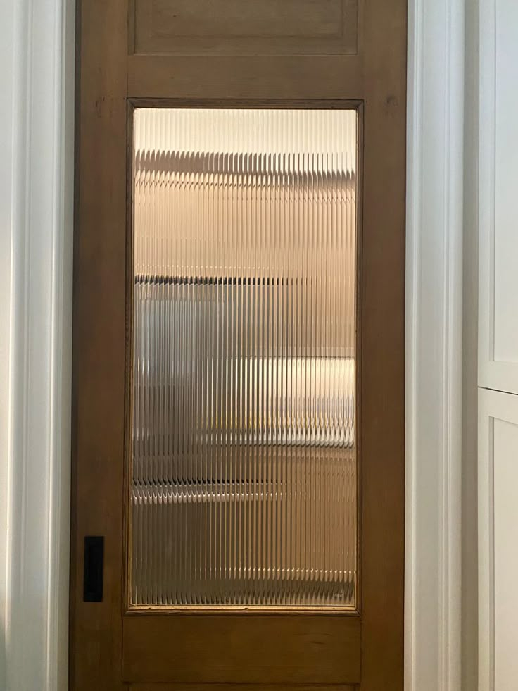 Reeded Glass In Pocket Door | Frosted Glass Door Style, Home Entryway ... inside Fluted Glass Interior Doors