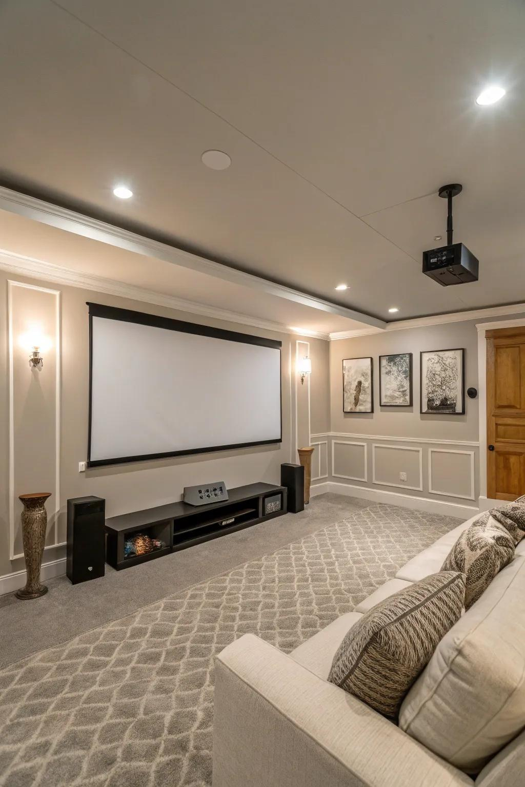 Stylish Movie Room Designs For The Ultimate Viewing Experience - Light ... with Master Your Movie Room Sightlines with Pro Builder Math and Layout Secrets