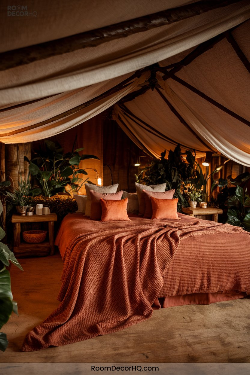 15 Warm Color Palettes For Cozy Master Bedroom Atmospheres in Designing a Cozy Bedroom Using Rich Clay and Ochre Palettes