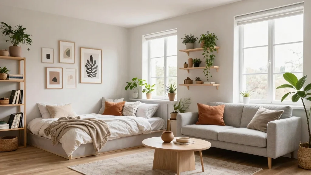 17 Bed Living Room Ideas: Smart Studio Layouts - Minora Design throughout Interior Design For Family Homes