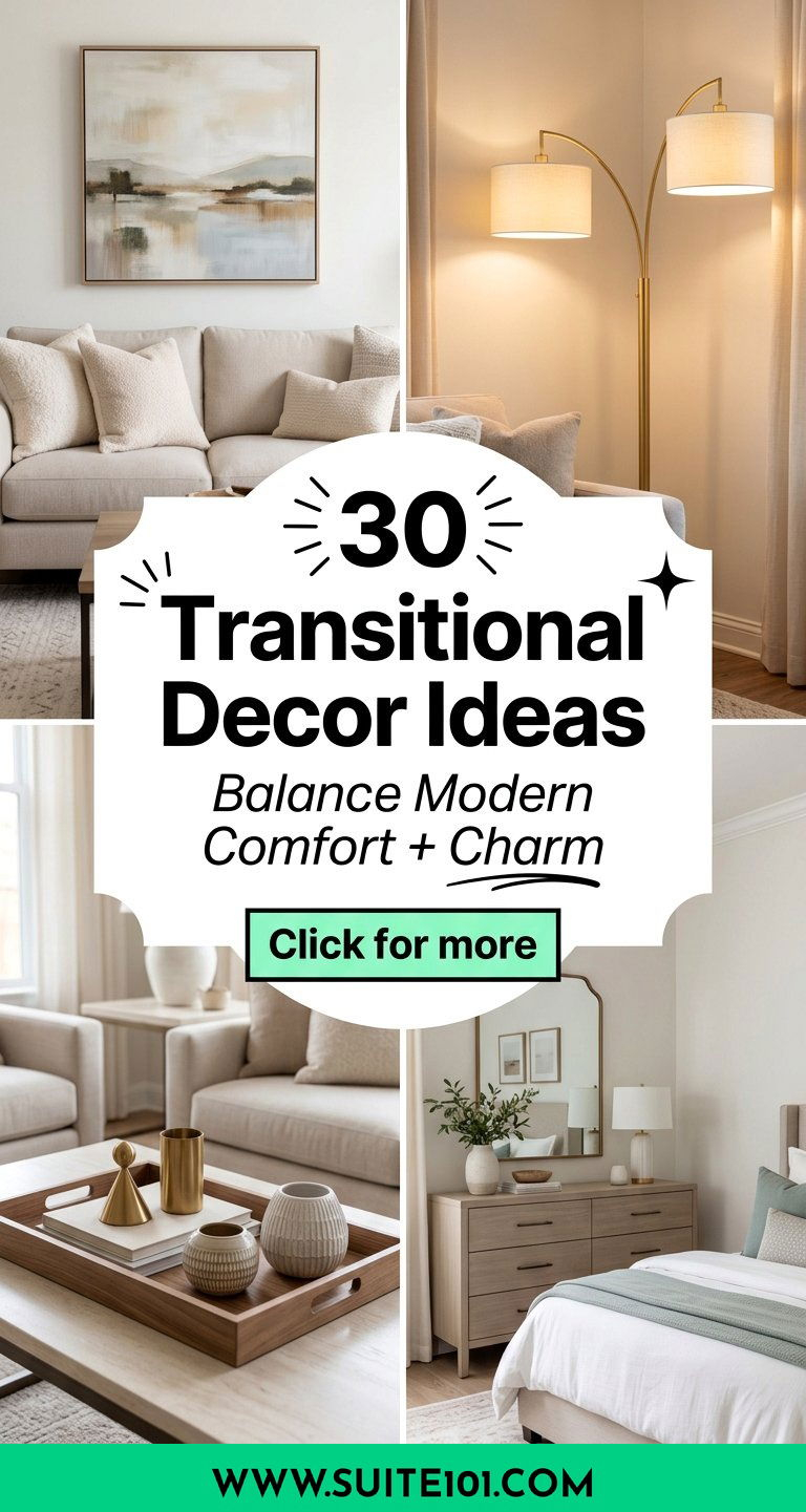 30 Transitional Decor Ideas: Balance Modern Comfort + Charm - Suite 101 throughout How Design Experts Approach the Challenge of Balancing Comfort and Function
