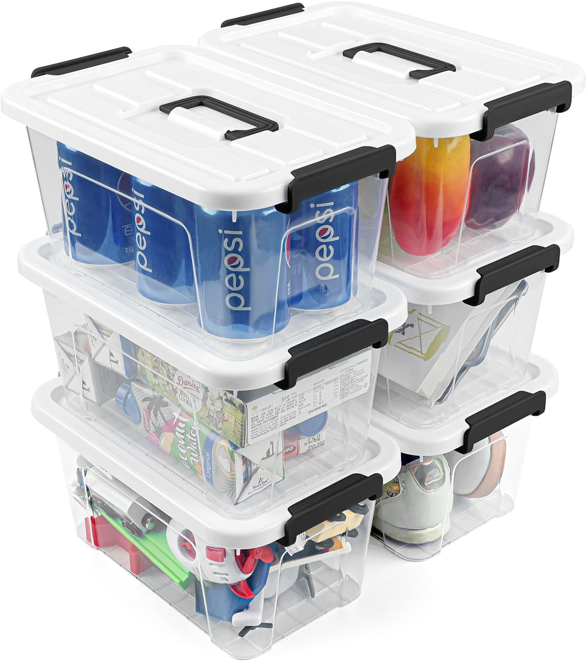 Amazon.com - Numifun Plastic Storage Bins With Lids 6 Pack Storage ... intended for Why Professional Organizers Swear by Open Bins Over Lidded Toy Boxes
