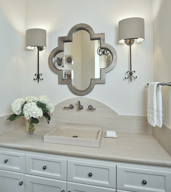 Bathroom Sconces: Where Should They Go? — Designed within Bathroom sconce placement rules that interior designers always follow