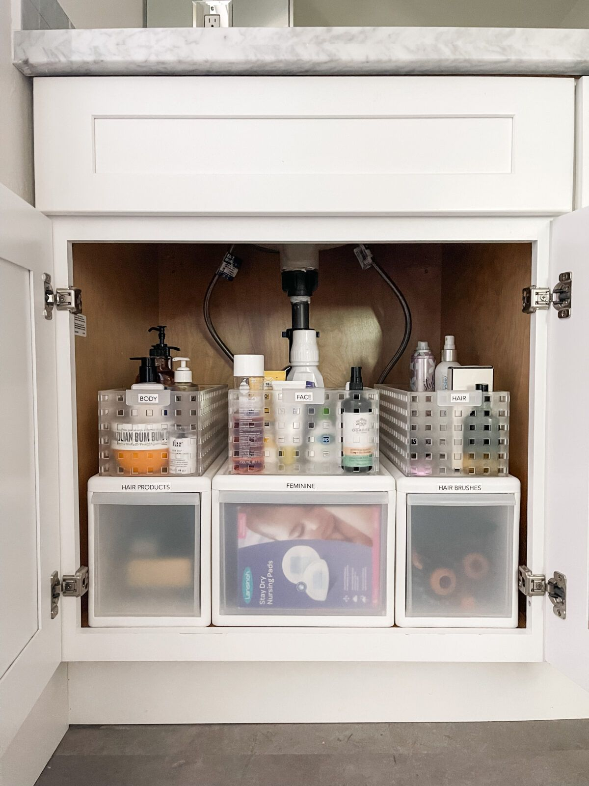Bathroom Under Sink Cabinet Long intended for What Years of Interviewing Professional Cleaners Taught Me About Organizing the Under Sink Cabinet