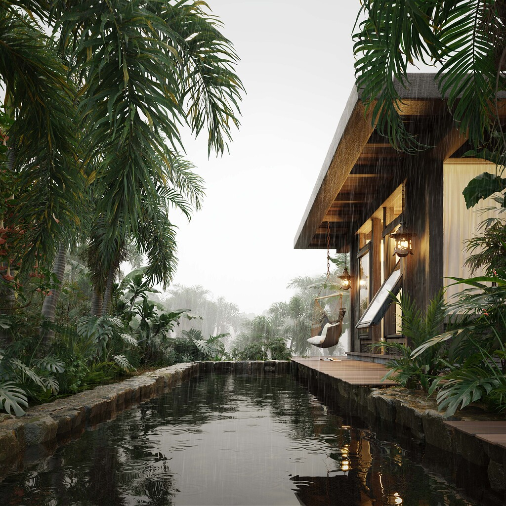 Botanical Retreat - Finished Projects - Blender Artists Community in Creating a Private Botanical Retreat Right Outside Your Back Door