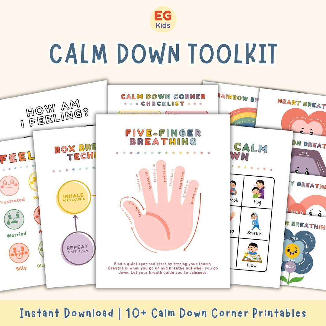Children Calm Down Toolkit, Kids Adhd Printables, Emotional Regulation ... throughout The Psychology of Order How Labeling Your Space Can Actually Calm Your Mind