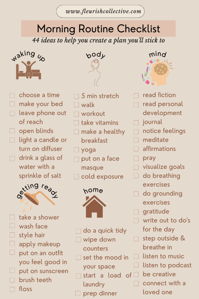 How I Start My Day | Full Morning Routine Checklist | Fleurish Collective within The clutter trap hidden inside your daily morning routine