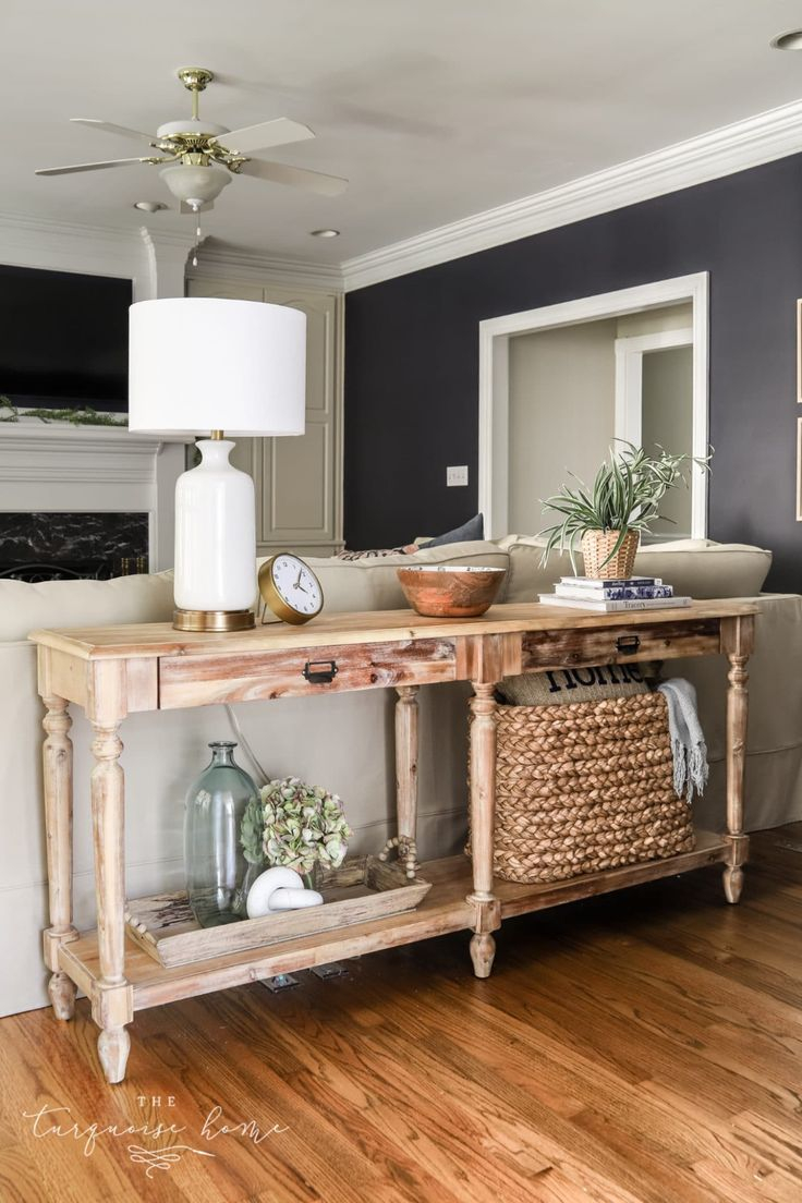 How To Style A Console Table Behind A Couch (4 Ways!) | Sofa Table ... throughout Affordable ways to style a console table using items you already own