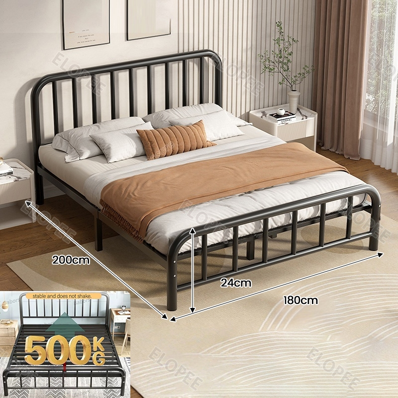 Minimalist Iron Bed Frame Bed Frame Double Heavy Duty Thickened Steel ... inside Finding the Balance Between Minimalist Aesthetics and Heavy Duty Bed Frame Support