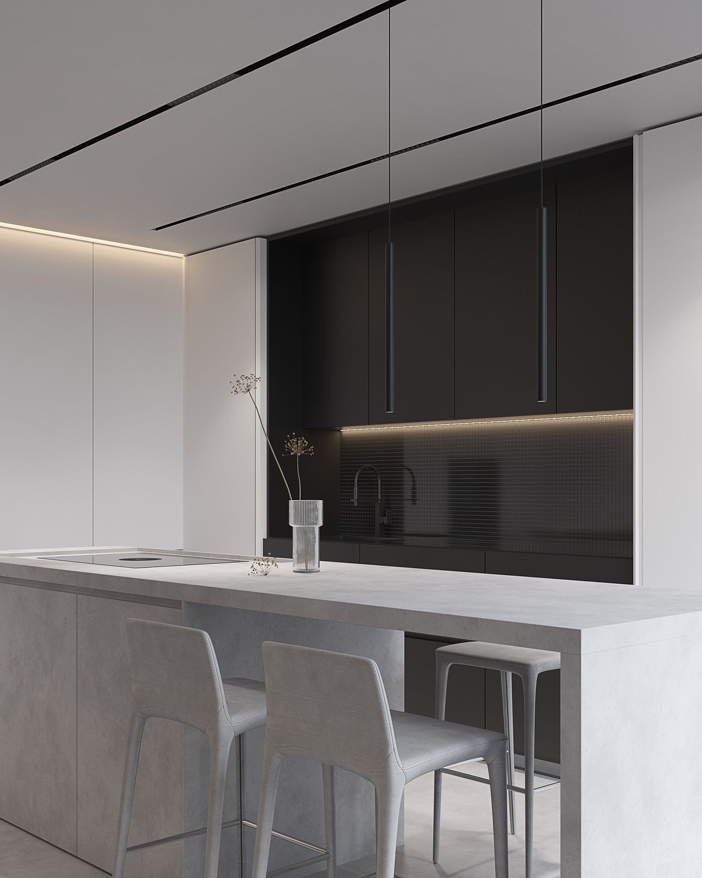 Monochrome Apartment In Toronto, Canada On Behance | Monochrome ... throughout How Monochrome Architecture Transforms Small Apartments Into Expansive Sanctuaries