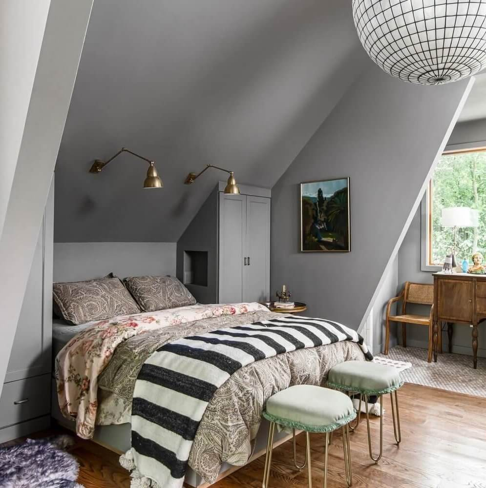 Sloped Ceiling Storage Ideas | Shelly Lighting regarding Attic Conversion Makeover