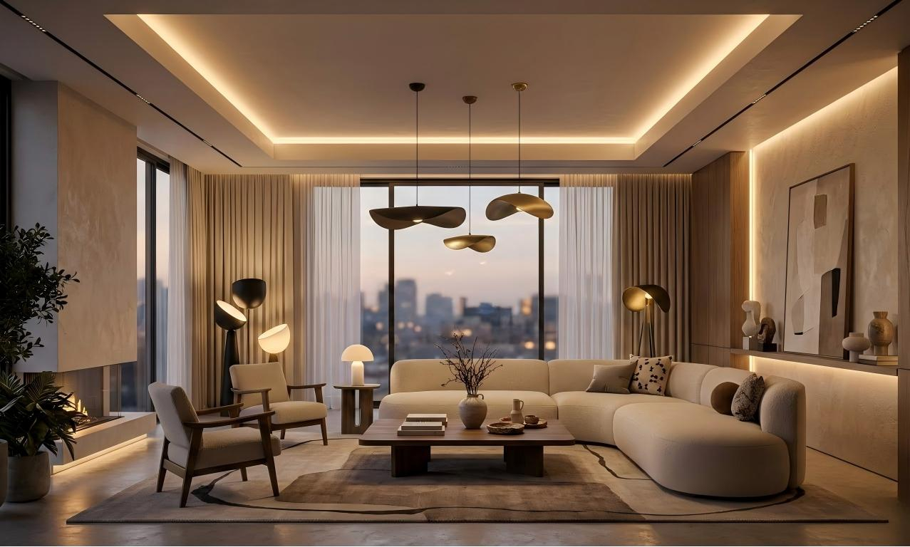 The Professional Way To Layer Lighting In Your Living Room - Upshine ... throughout Layered Lighting Design Guide