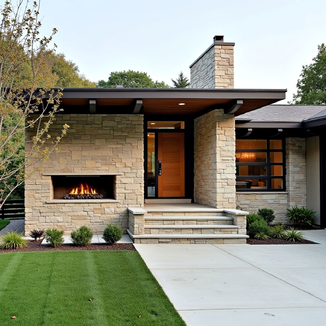 40 Mid Century Modern Exteriors For Iconic Curb Appeal throughout Bush Hammered Concrete Texture