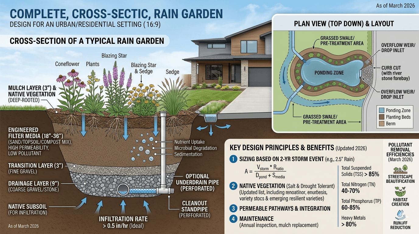 The Complete Rain Garden Design Guide for Layout Sizing and Smart Plant Choices